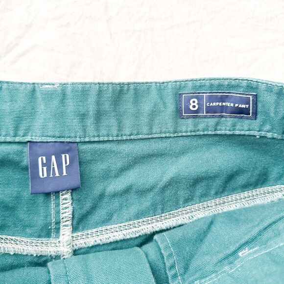 GAP High Rise '90s Loose Carpenter Pants 8 Green Cargo Utility - Picture 9 of 10